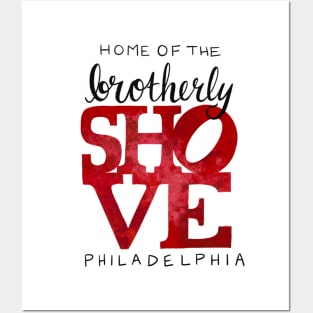 Brotherly Shove - Black Text Posters and Art